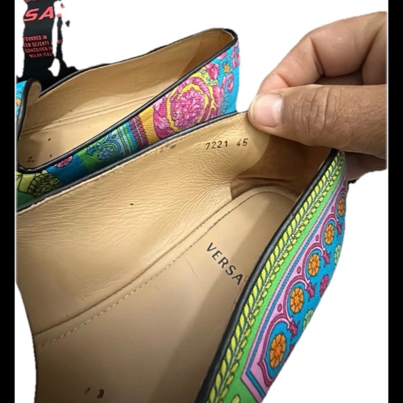 Versace Women's Vibrant Blue and Orange Loafers - Picture 3 of 5